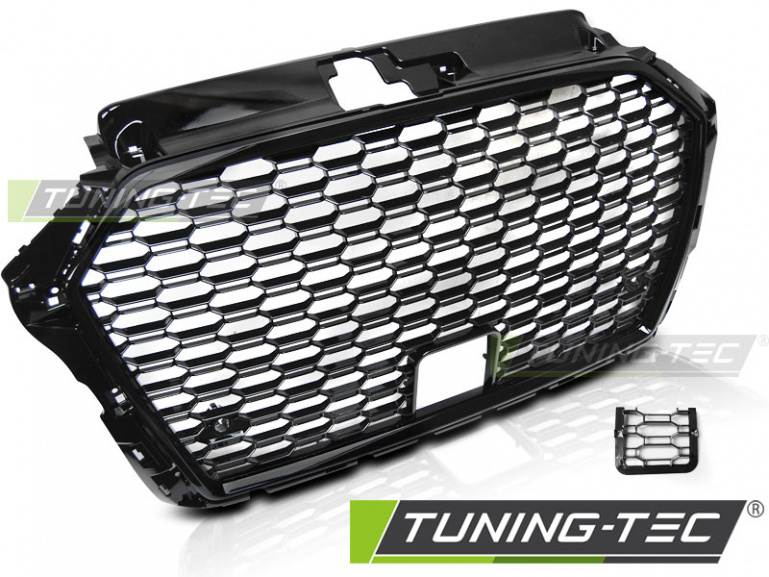Upgrade Sportgrill / Kühlergrill für Audi A3 8V Facelift 17+  Hochglanz schwarz in Wabendesign